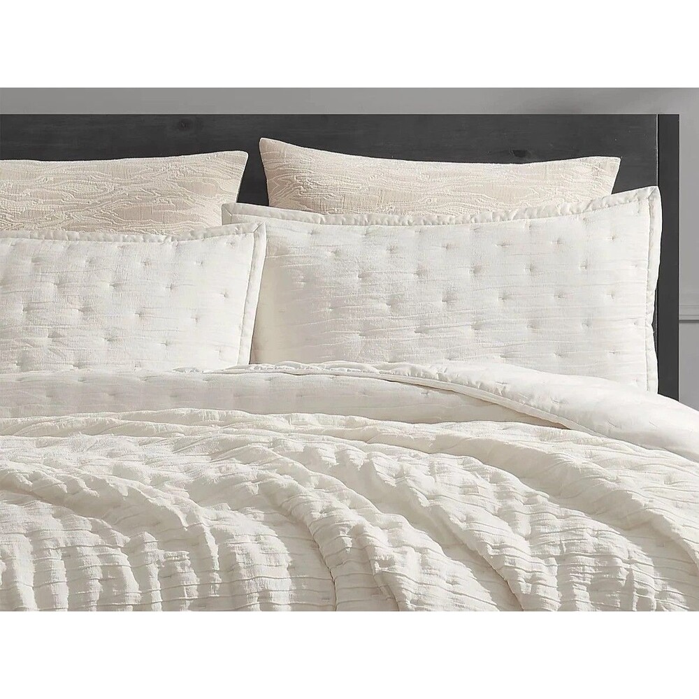 Donna Karan Luxury Meditate King Pillow Sham Shams Ivory Set Of 2 Linen Silk